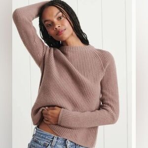 Jenni Kayne cashmere fisherman’s crewneck, M, mauve pink